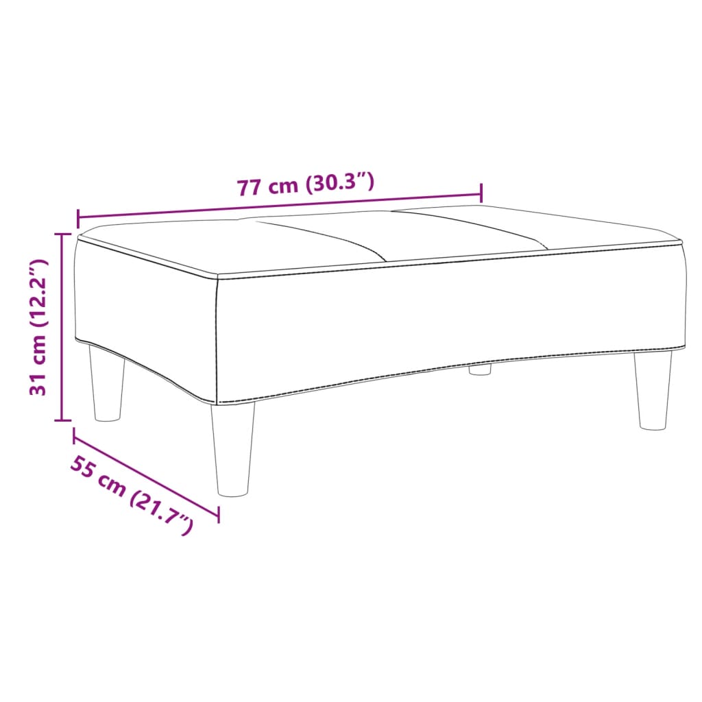 Footstool Light Grey 77x55x31 cm Velvet