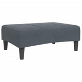 Footstool Dark Grey 77x55x31 cm Velvet - Front View