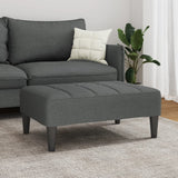 Footstool Dark Grey 77x55x31 cm Fabric - Side View