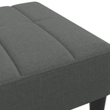 Footstool Dark Grey 77x55x31 cm Fabric - Rear View