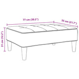 Footstool Dark Grey 77x55x31 cm Fabric - Low Angle