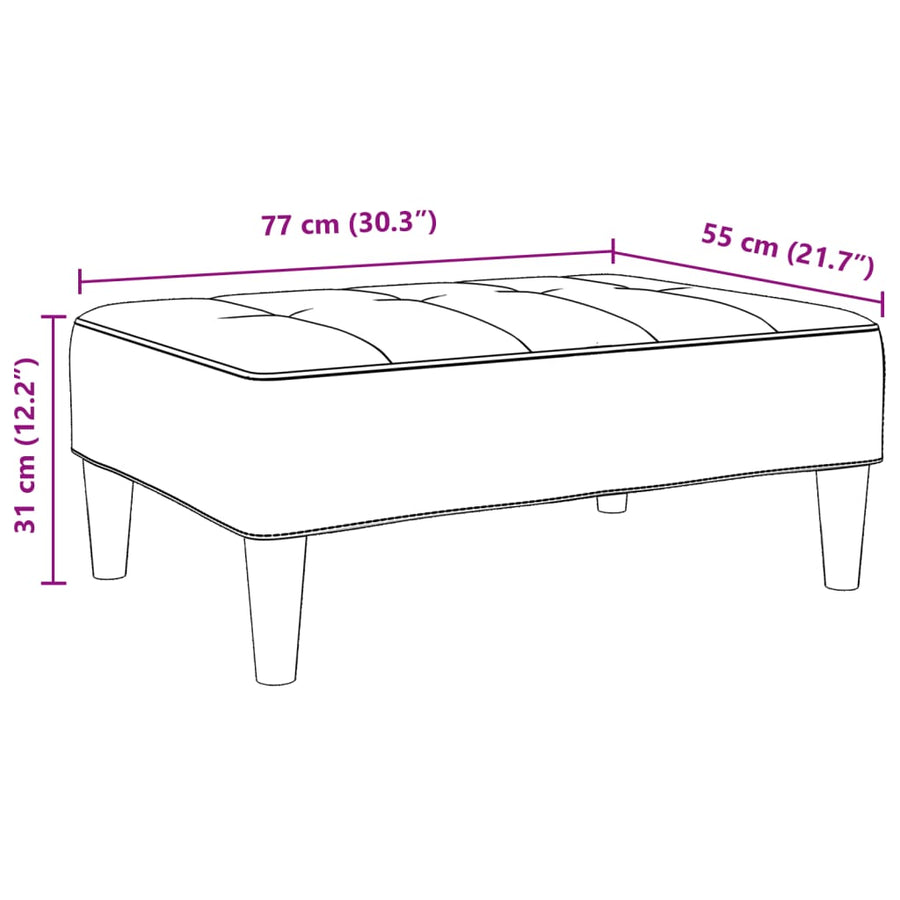 Footstool Dark Grey 77x55x31 cm Fabric