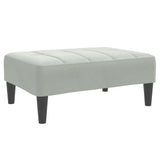 Footstool Light Grey 77x55x31 cm Velvet - Front View