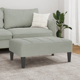 Footstool Light Grey 77x55x31 cm Velvet - Side View