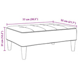 Footstool Light Grey 77x55x31 cm Velvet - Low Angle