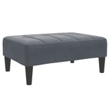 Footstool Dark Grey 77x55x31 cm Velvet - Front View