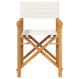 Folding Director's Chair Cream Solid Wood Teak - Side View