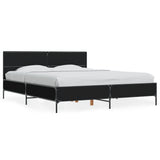 Bed Frame without Mattress Black 150x200 cm - Front View