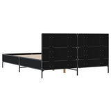 Bed Frame without Mattress Black 150x200 cm - Rear View