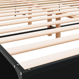 Bed Frame without Mattress Black 150x200 cm - Close-Up Angle