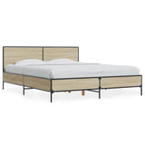 Bed Frame without Mattress Sonoma Oak 150x200 cm - Front View