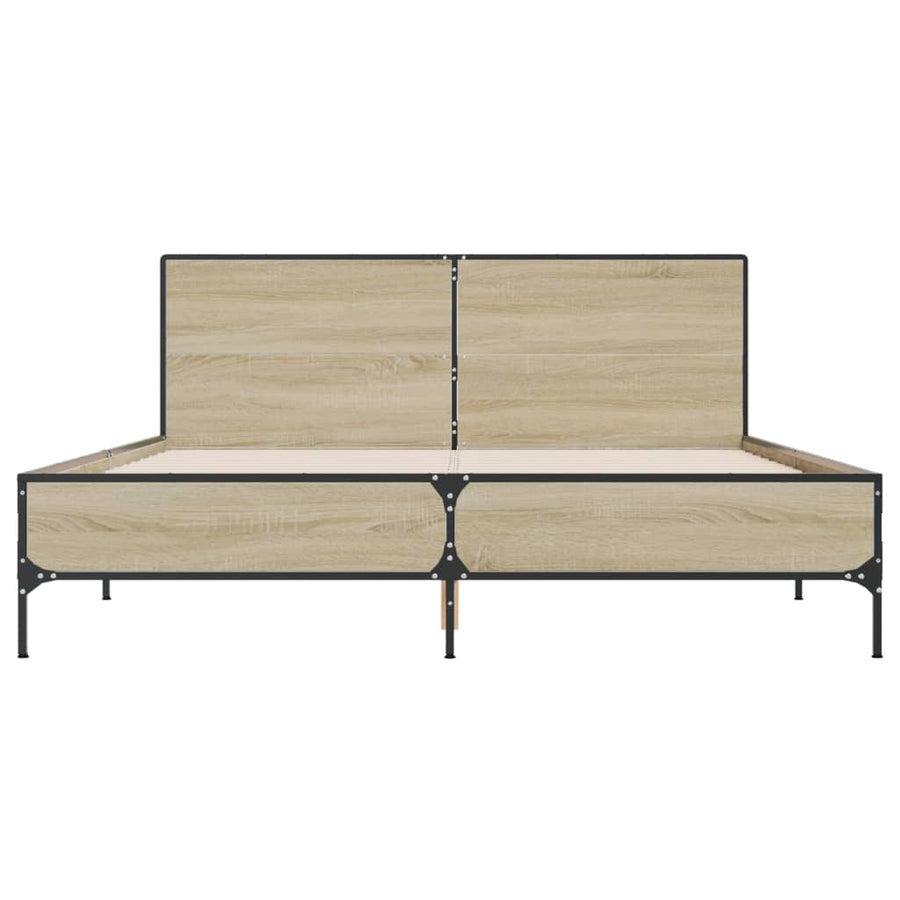 Bed Frame without Mattress Sonoma Oak 150x200 cm