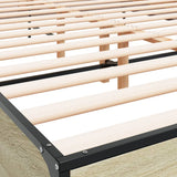 Bed Frame without Mattress Sonoma Oak 150x200 cm - Close-Up Angle