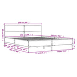 Bed Frame without Mattress Sonoma Oak 150x200 cm - Extra Image