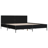 Bed Frame without Mattress Black 183x203 cm King - Side View