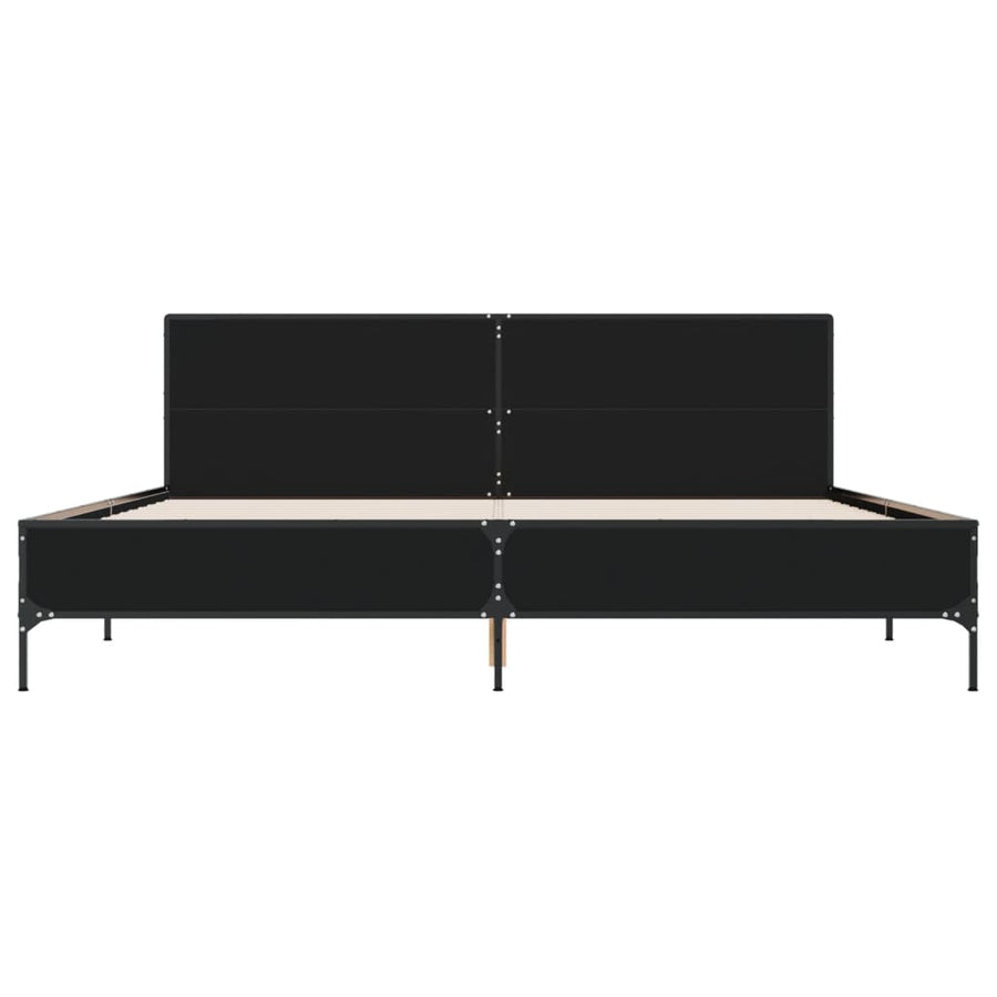 Bed Frame without Mattress Black 183x203 cm King