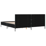 Bed Frame without Mattress Black 183x203 cm King - Rear View