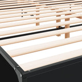 Bed Frame without Mattress Black 183x203 cm King - Close-Up Angle