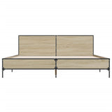 Bed Frame without Mattress Sonoma Oak 183x203 cm King - Top-Down View