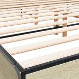 Bed Frame without Mattress Sonoma Oak 183x203 cm King - Close-Up Angle