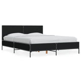 Bed Frame without Mattress Black 135x190 cm - Front View