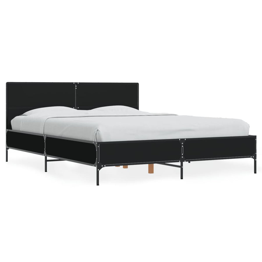 Bed Frame without Mattress Black 135x190 cm