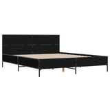 Bed Frame without Mattress Black 135x190 cm - Side View