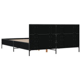 Bed Frame without Mattress Black 135x190 cm - Rear View
