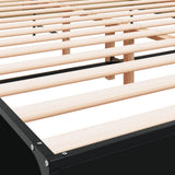 Bed Frame without Mattress Black 135x190 cm - Close-Up Angle