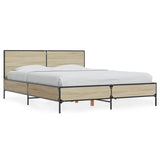 Bed Frame without Mattress Sonoma Oak 135x190 cm - Front View