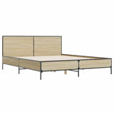 Bed Frame without Mattress Sonoma Oak 135x190 cm - Side View