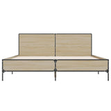 Bed Frame without Mattress Sonoma Oak 135x190 cm - Top-Down View