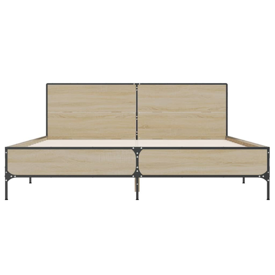 Bed Frame without Mattress Sonoma Oak 135x190 cm