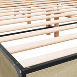 Bed Frame without Mattress Sonoma Oak 135x190 cm - Close-Up Angle