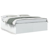 Bed Frame without Mattress White 183x203 cm King - Front View