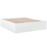 Bed Frame without Mattress White 183x203 cm King