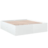 Bed Frame without Mattress White 183x203 cm King - Rear View