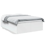 Bed Frame without Mattress White 135x190 cm - Front View