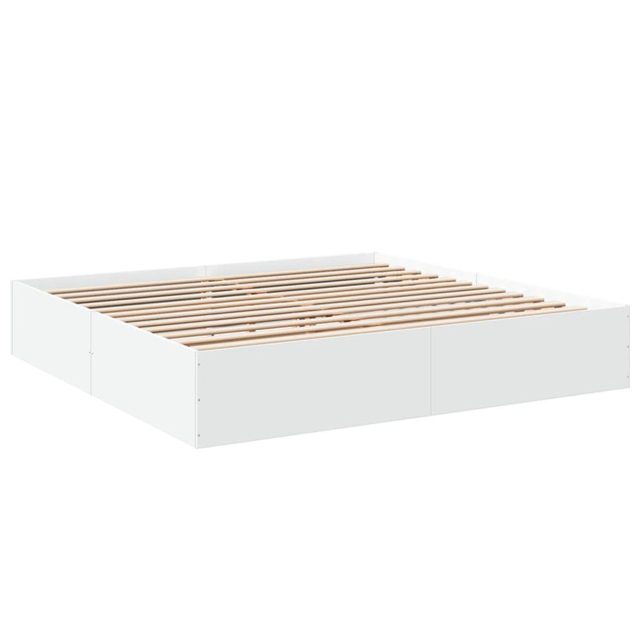 Bed Frame without Mattress White 180x200 cm