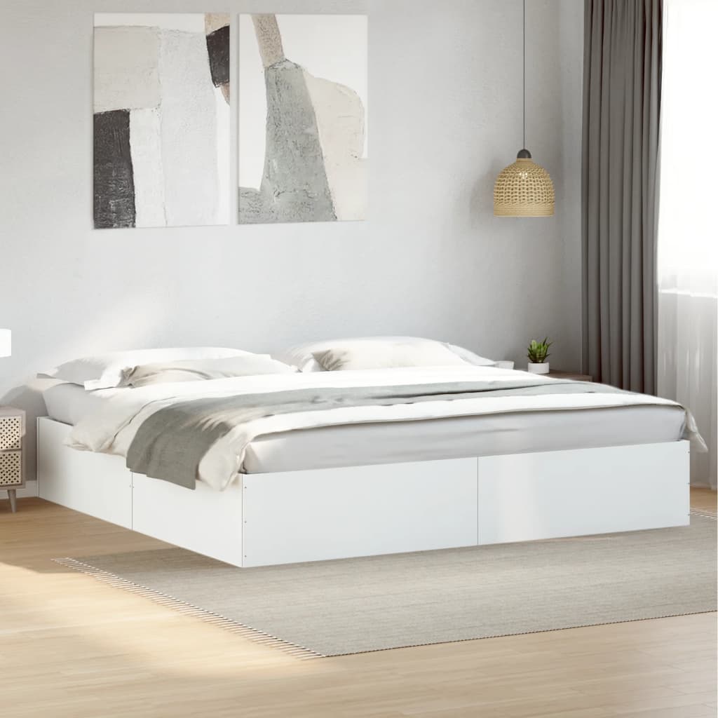Bed Frame without Mattress White 180x200 cm