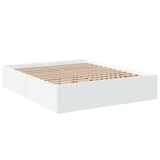 Bed Frame without Mattress White 150x200 cm - Side View