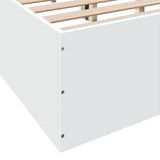 Bed Frame without Mattress White 150x200 cm - Low Angle
