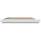 Bed Frame with LED Lights without Mattress White 183x203 cm King - 45-Degree Angle