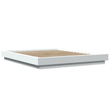 Bed Frame with LED Lights without Mattress White 150x200 cm - Side View
