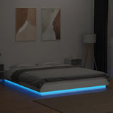 Bed Frame with LED Lights without Mattress White 150x200 cm - Top-Down View