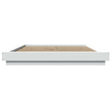 Bed Frame with LED Lights without Mattress White 150x200 cm - 45-Degree Angle