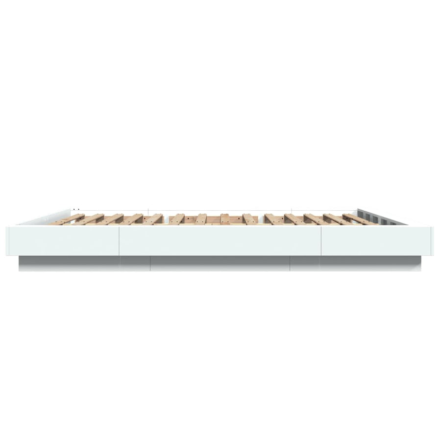 Bed Frame with LED Lights without Mattress White 150x200 cm
