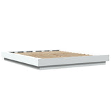 Bed Frame with LED Lights without Mattress White 150x200 cm
