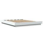 Bed Frame with LED Lights without Mattress White 150x200 cm
