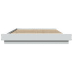 Bed Frame with LED Lights without Mattress White 135x190 cm